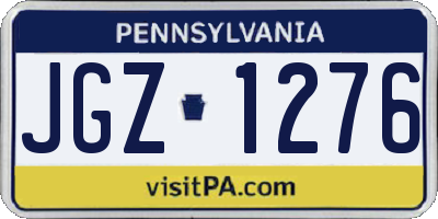 PA license plate JGZ1276