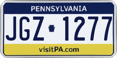 PA license plate JGZ1277
