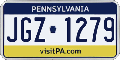 PA license plate JGZ1279