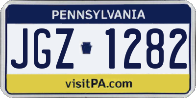 PA license plate JGZ1282