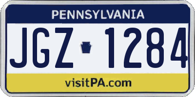 PA license plate JGZ1284