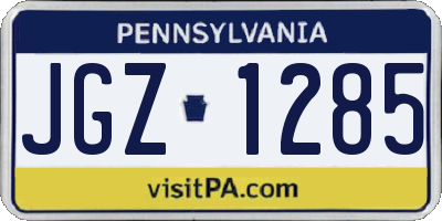 PA license plate JGZ1285