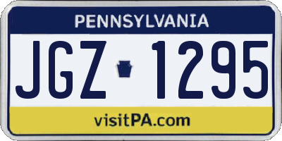 PA license plate JGZ1295