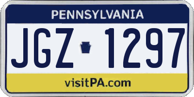 PA license plate JGZ1297
