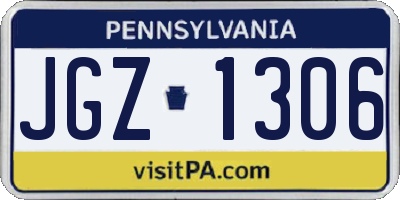 PA license plate JGZ1306