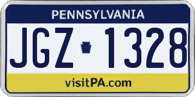 PA license plate JGZ1328