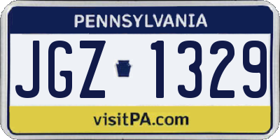 PA license plate JGZ1329
