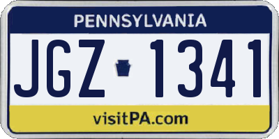PA license plate JGZ1341