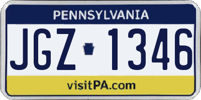 PA license plate JGZ1346