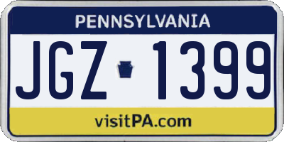 PA license plate JGZ1399