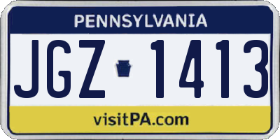 PA license plate JGZ1413