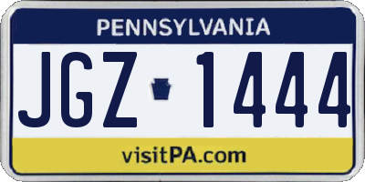 PA license plate JGZ1444