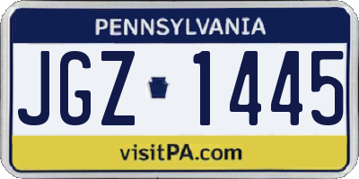 PA license plate JGZ1445