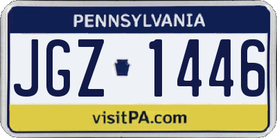 PA license plate JGZ1446