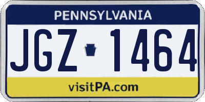 PA license plate JGZ1464