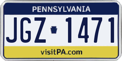 PA license plate JGZ1471