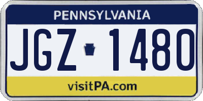 PA license plate JGZ1480