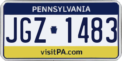 PA license plate JGZ1483