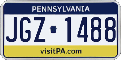 PA license plate JGZ1488
