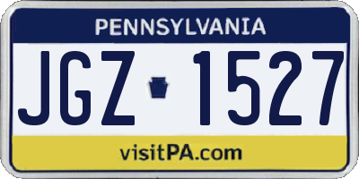 PA license plate JGZ1527