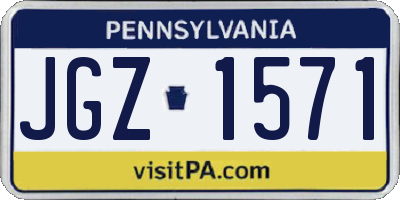 PA license plate JGZ1571