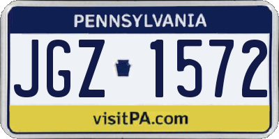 PA license plate JGZ1572