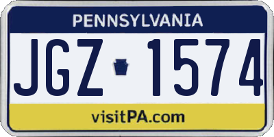 PA license plate JGZ1574