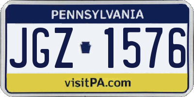 PA license plate JGZ1576