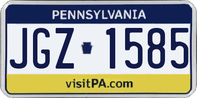PA license plate JGZ1585