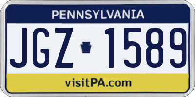 PA license plate JGZ1589