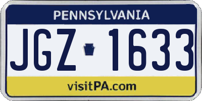 PA license plate JGZ1633
