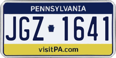 PA license plate JGZ1641