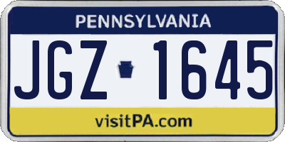 PA license plate JGZ1645