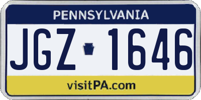 PA license plate JGZ1646