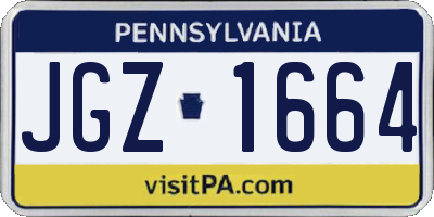 PA license plate JGZ1664