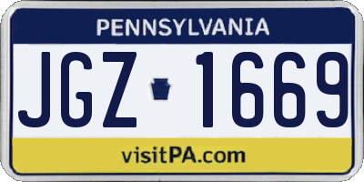 PA license plate JGZ1669