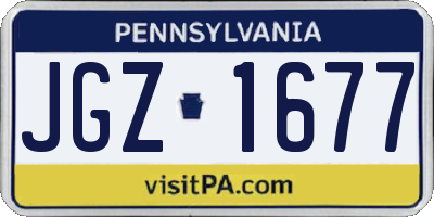 PA license plate JGZ1677