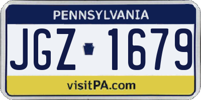 PA license plate JGZ1679