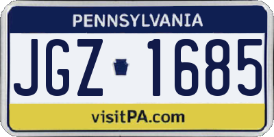 PA license plate JGZ1685