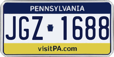 PA license plate JGZ1688