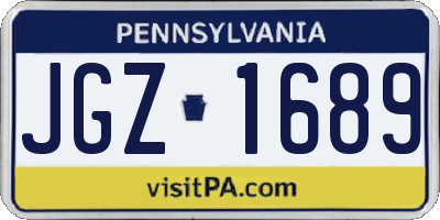 PA license plate JGZ1689