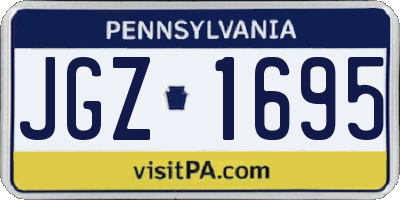 PA license plate JGZ1695