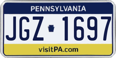 PA license plate JGZ1697