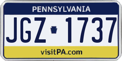 PA license plate JGZ1737