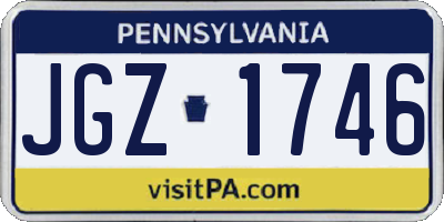 PA license plate JGZ1746