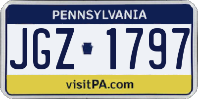 PA license plate JGZ1797