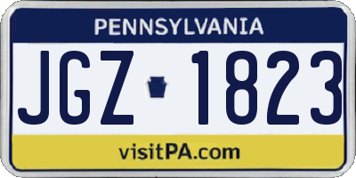 PA license plate JGZ1823