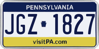 PA license plate JGZ1827