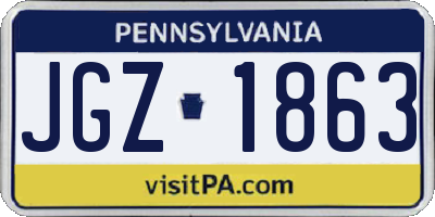 PA license plate JGZ1863