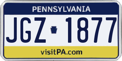 PA license plate JGZ1877